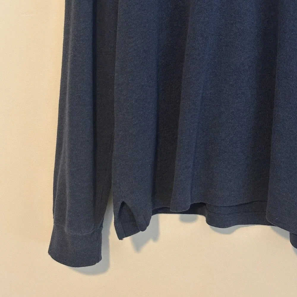 Polo Ralph Lauren Mens Navy Blue Ribbed 1/4 Quarter Zip‎ Mens XL Cotton Sweater